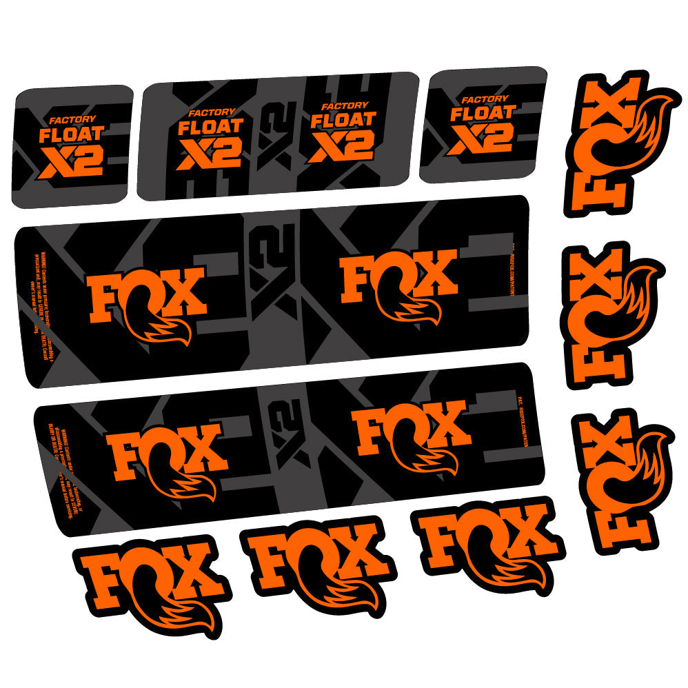 Autocollant Fox Float X2 Factory, Amortisseur, Autocollant vélo vinyle