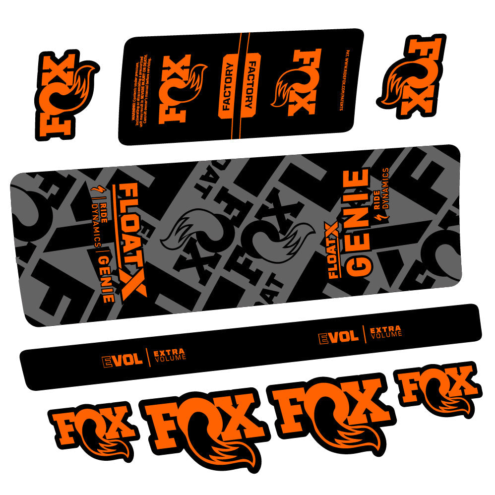 Autocollant Fox Float X Genie, Rear Shock, Autocollant vélo vinyle