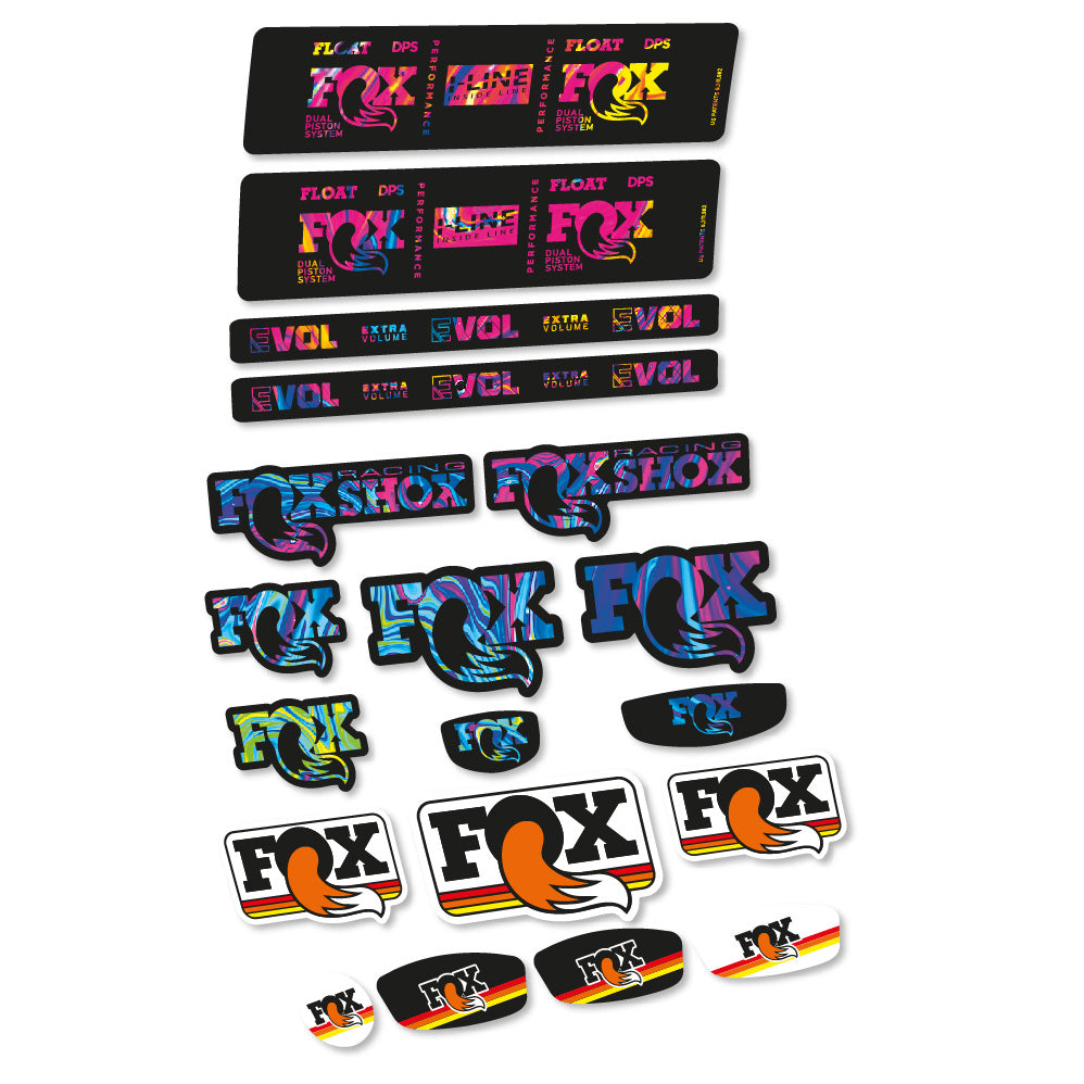 Autocollant Fox Float DPS Performance I Line, Shock Absorber, Autocollant Vélo vinyle