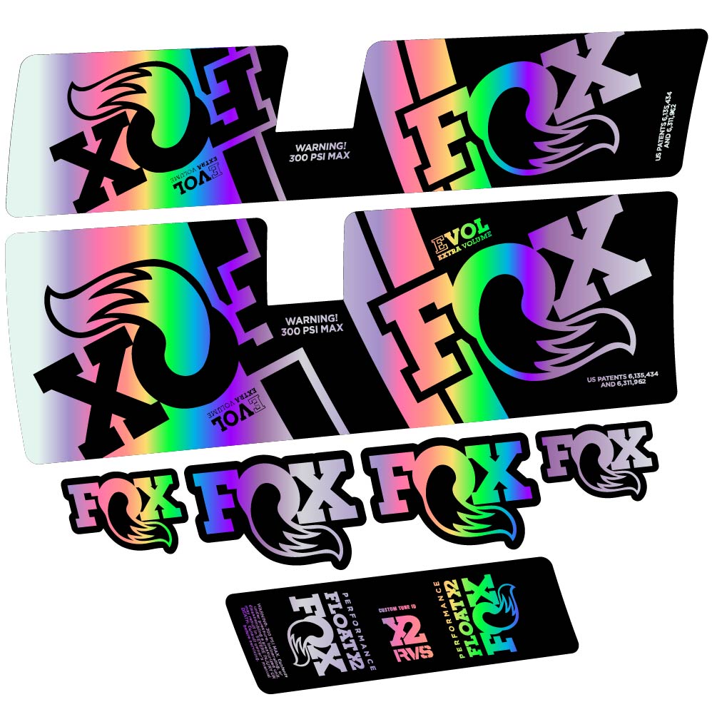 Autocollant Fox Float X2 Performance 2019, Shock Absorber, Autocollant Vélo vinyle