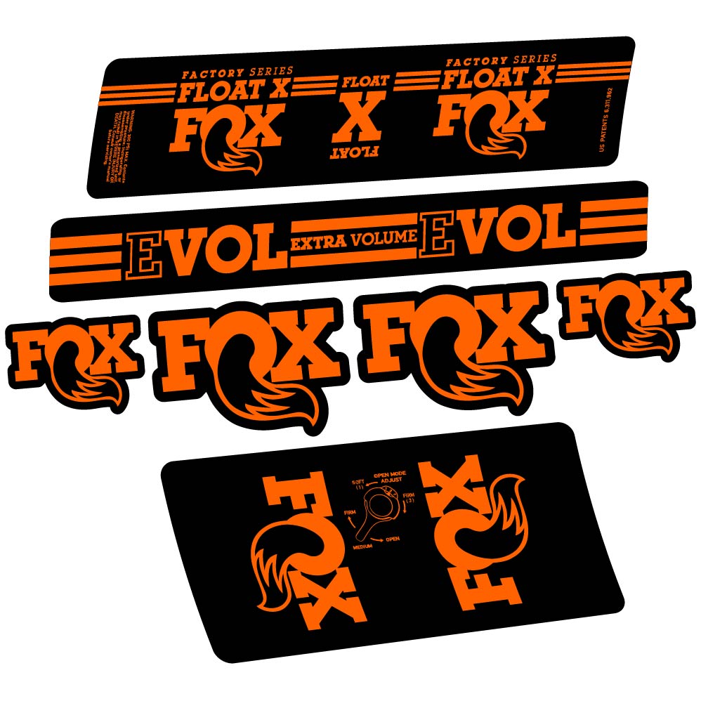Autocollant Fox Float X Factory 2016, Shock Absorber, Autocollant Vélo vinyle