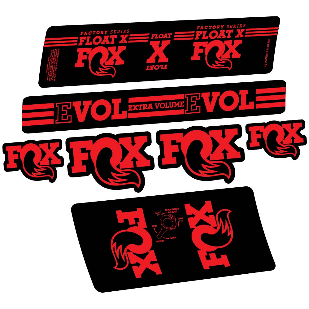 Autocollant Fox Float X Factory 2016, Shock Absorber, Autocollant Vélo vinyle
