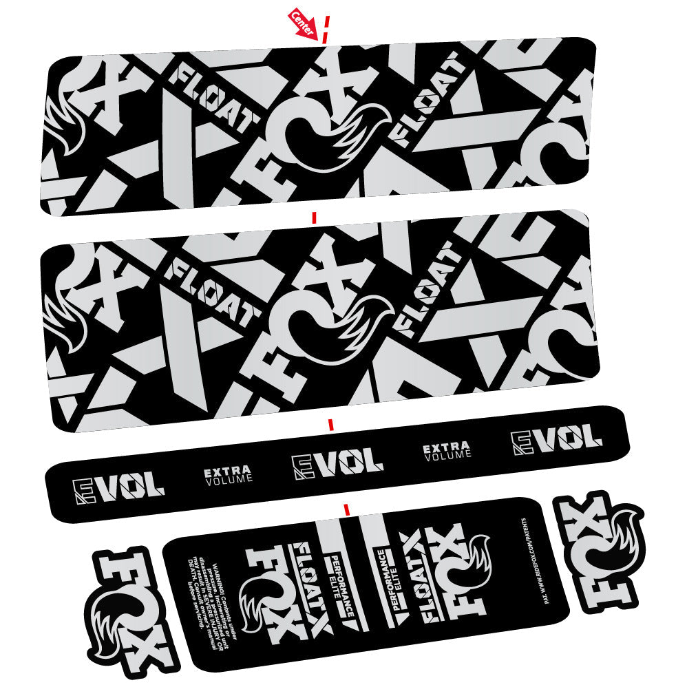 Autocollant Fox Float X Performance Elite, Amortisseur arrière, Vinyle autocollant