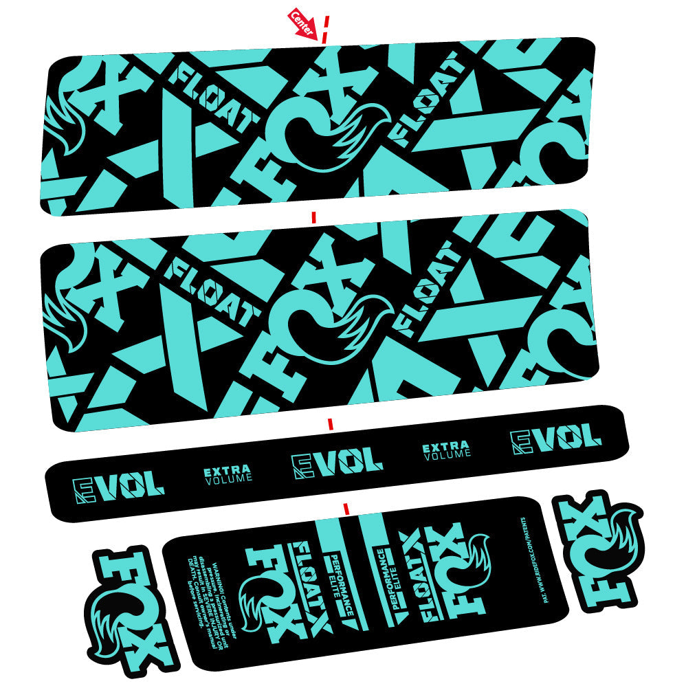 Autocollant Fox Float X Performance Elite, Amortisseur arrière, Vinyle autocollant