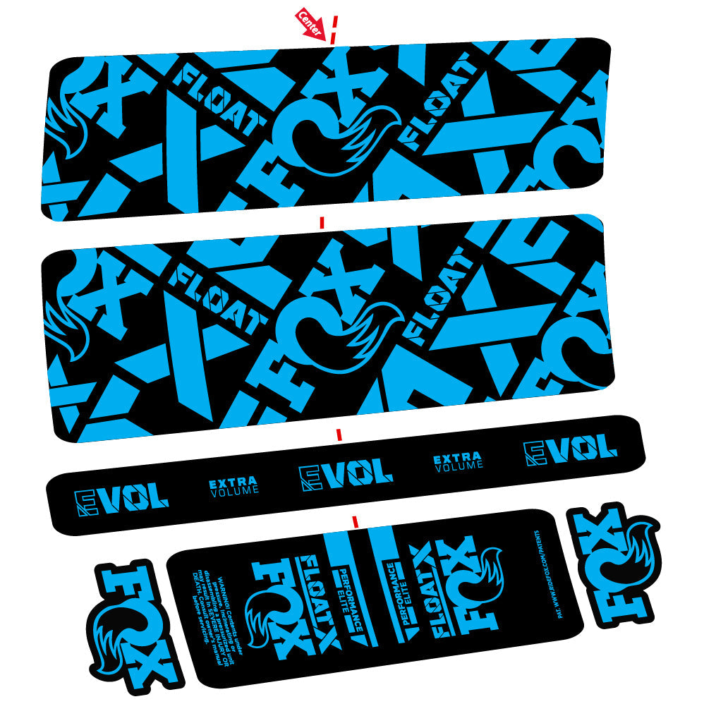 Autocollant Fox Float X Performance Elite, Amortisseur arrière, Vinyle autocollant