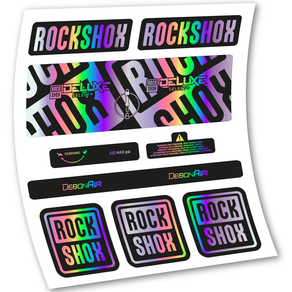 Autocollant Rock Shox Deluxe Select+, Amortisseur, vinyle autocollant