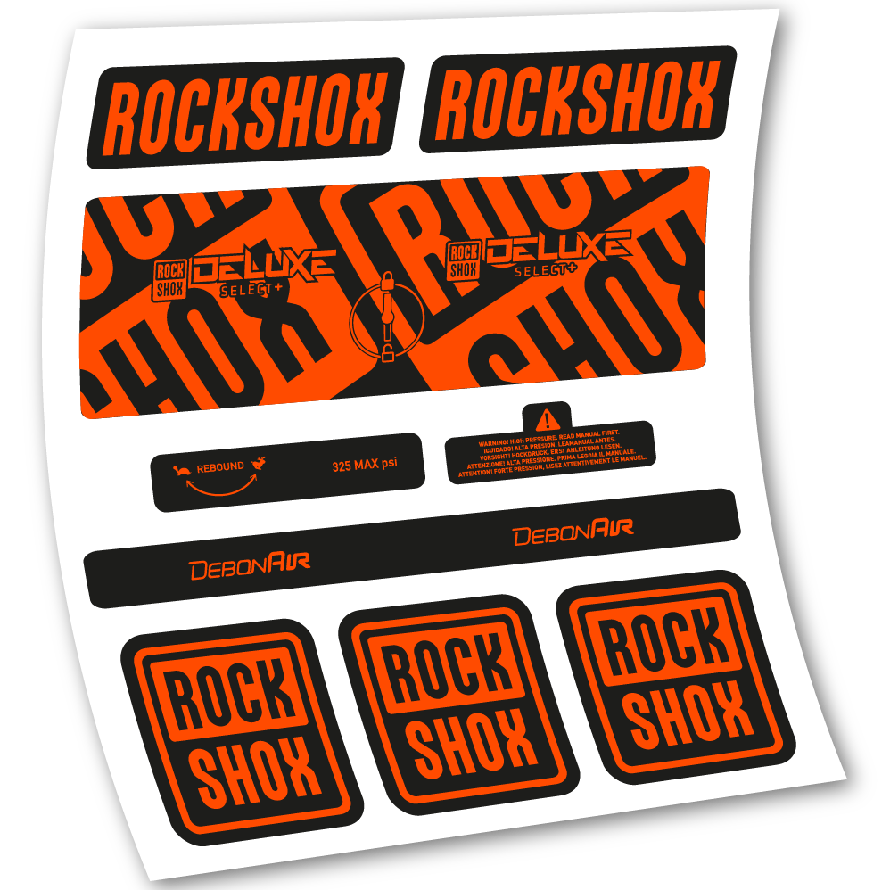 Autocollant Rock Shox Deluxe Select+, Amortisseur, vinyle autocollant