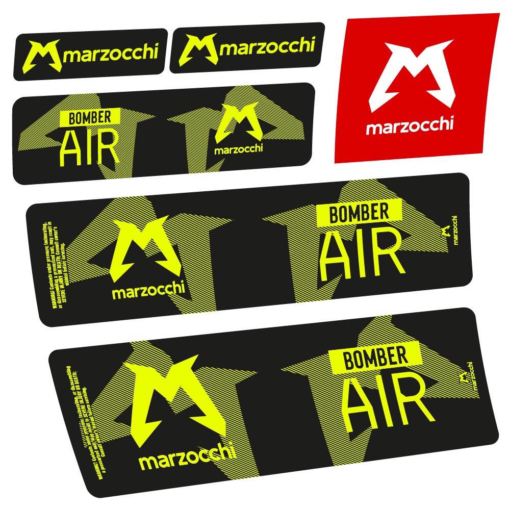 Autocollant Marzocchi Bomber Air 2023-2024, Amortisseur, Autocollant Vélo vinyle