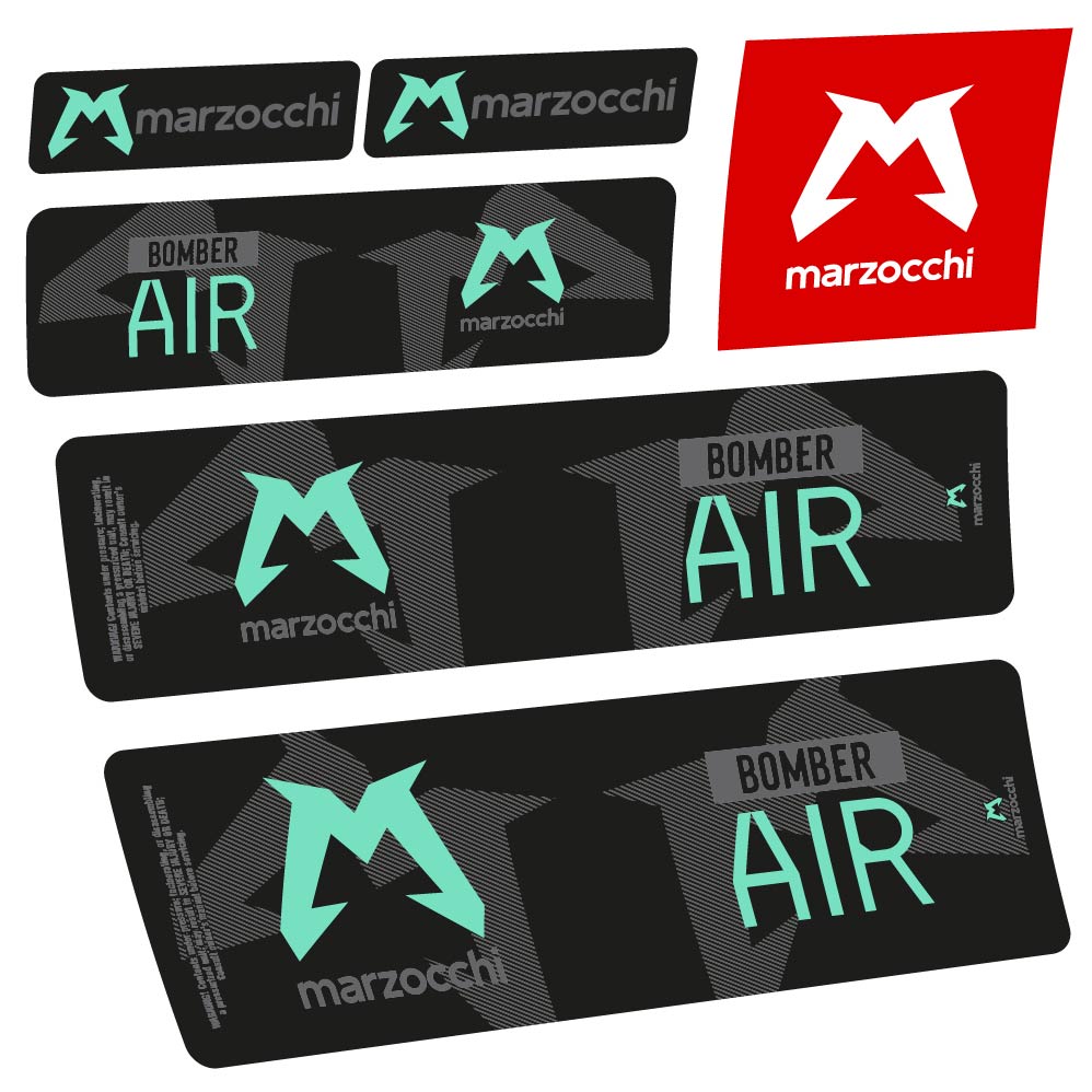 Autocollant Marzocchi Bomber Air 2023-2024, Amortisseur, Autocollant Vélo vinyle