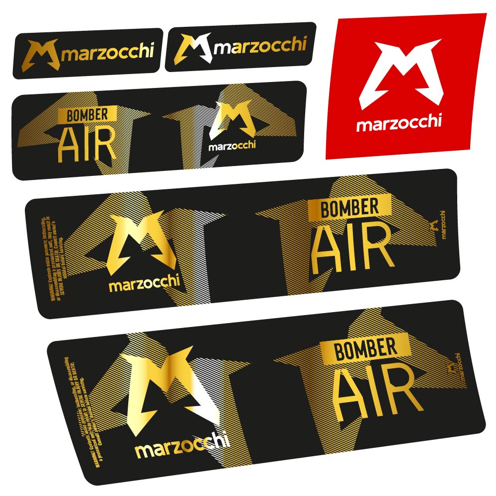 Autocollant Marzocchi Bomber Air 2023-2024, Amortisseur, Autocollant Vélo vinyle