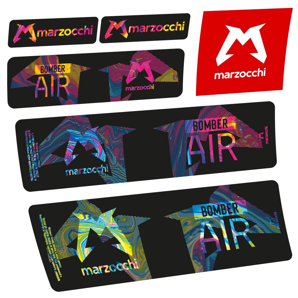 Autocollant Marzocchi Bomber Air 2023-2024, Amortisseur, Autocollant Vélo vinyle