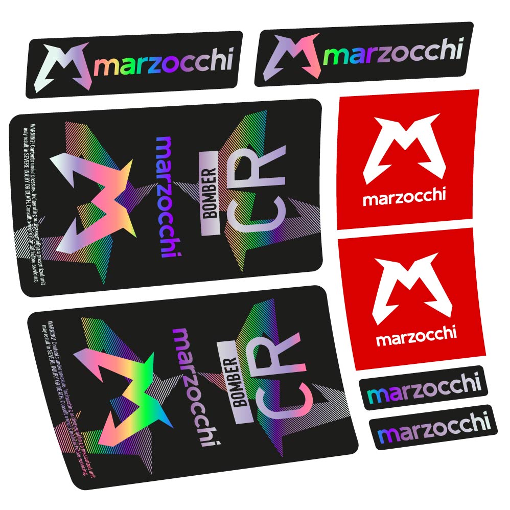 Autocollant Marzocchi Bomber CR 2023-2024, Amortisseur, Autocollant Vélo vinyle