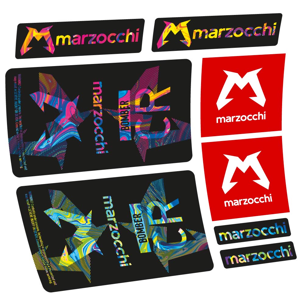 Autocollant Marzocchi Bomber CR 2023-2024, Amortisseur, Autocollant Vélo vinyle