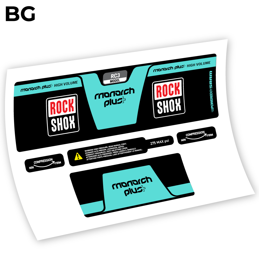 Autocollant, Rock Shox Monarch Plus High Volume 2014, autocollant Amortisseur Vinyle