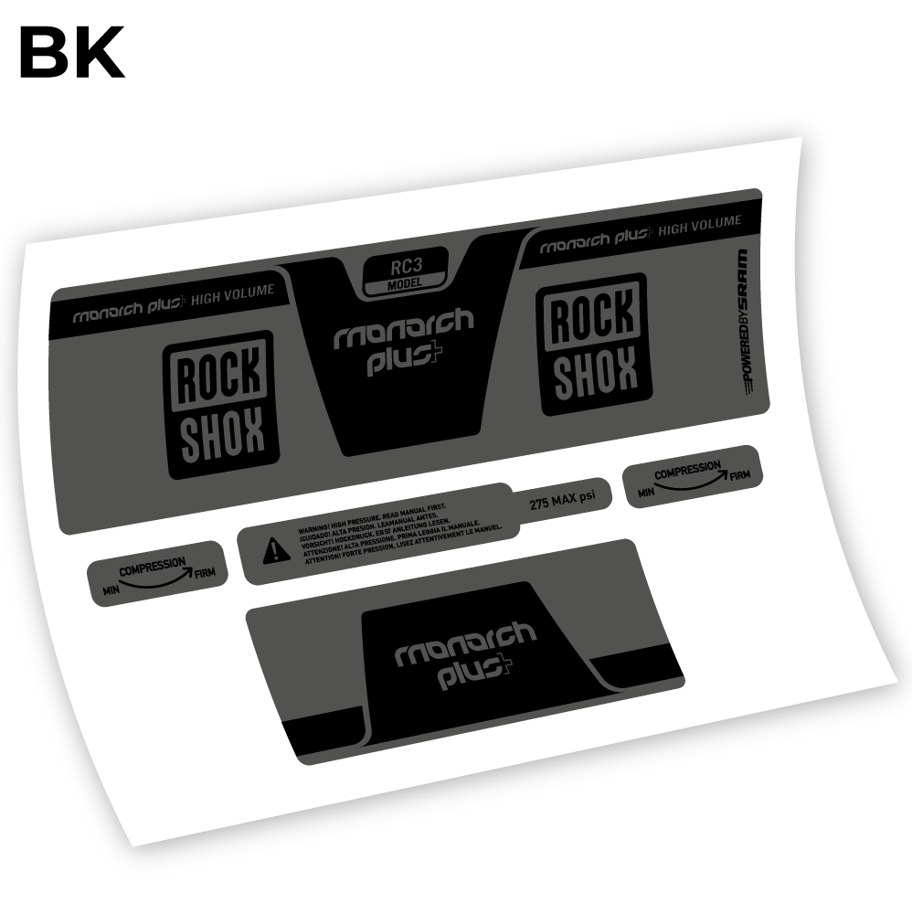 Autocollant, Rock Shox Monarch Plus High Volume 2014, autocollant Amortisseur Vinyle