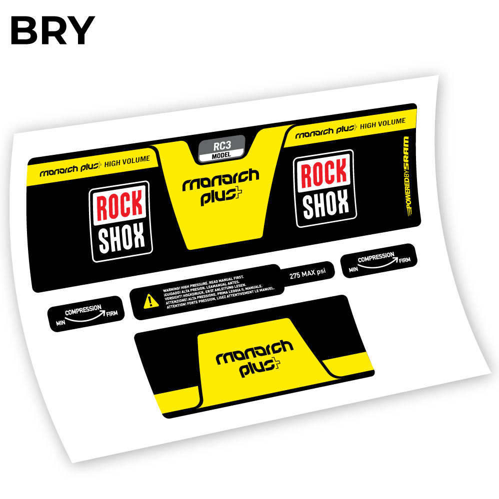 Autocollant, Rock Shox Monarch Plus High Volume 2014, autocollant Amortisseur Vinyle