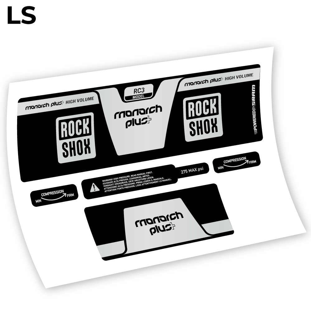 Autocollant, Rock Shox Monarch Plus High Volume 2014, autocollant Amortisseur Vinyle