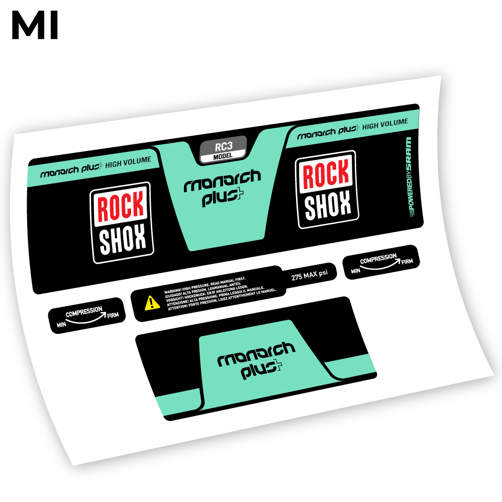 Autocollant, Rock Shox Monarch Plus High Volume 2014, autocollant Amortisseur Vinyle