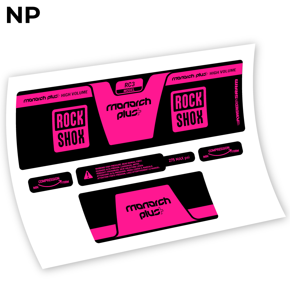 Autocollant, Rock Shox Monarch Plus High Volume 2014, autocollant Amortisseur Vinyle