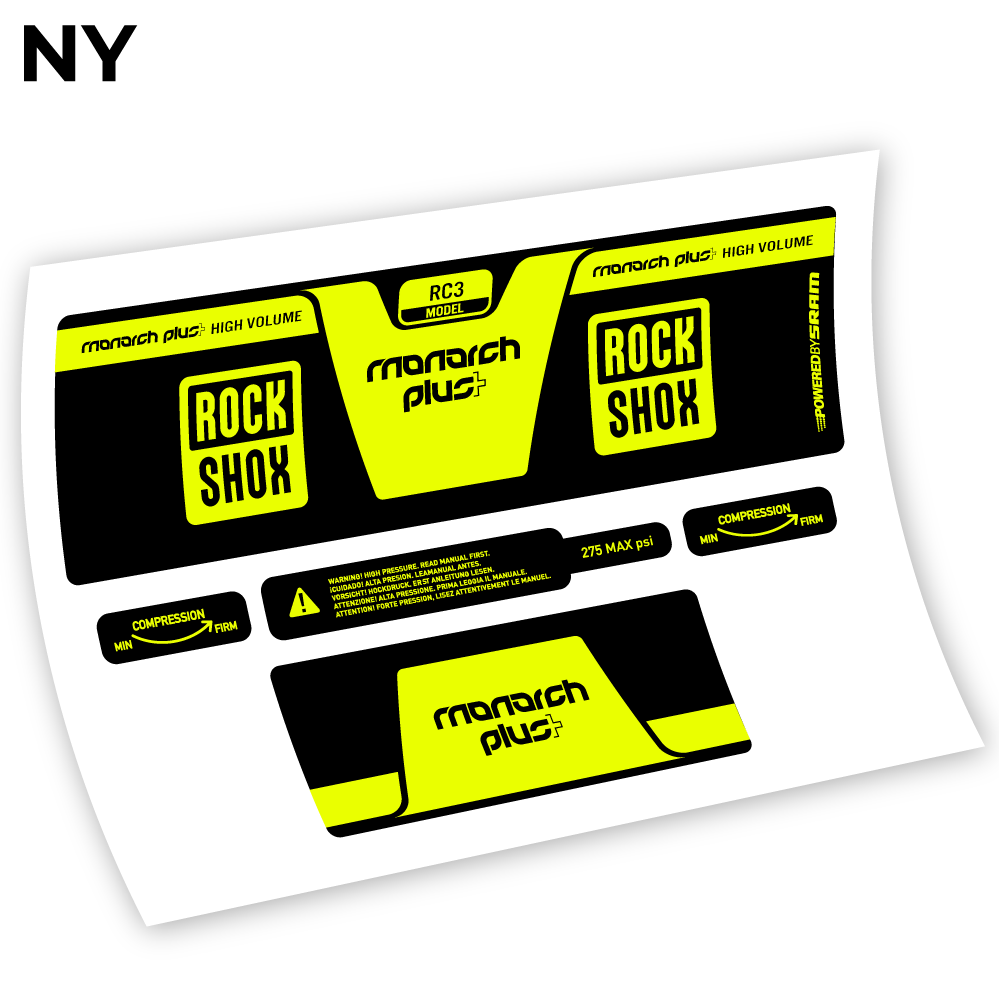 Autocollant, Rock Shox Monarch Plus High Volume 2014, autocollant Amortisseur Vinyle