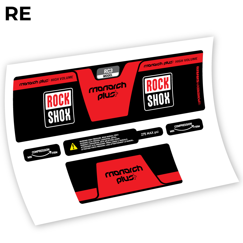 Autocollant, Rock Shox Monarch Plus High Volume 2014, autocollant Amortisseur Vinyle