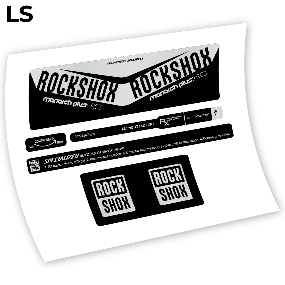 Rock Shox Monarch Plus RC3 Specialized Autosag 2016, autocollant Amortisseur Vinyle