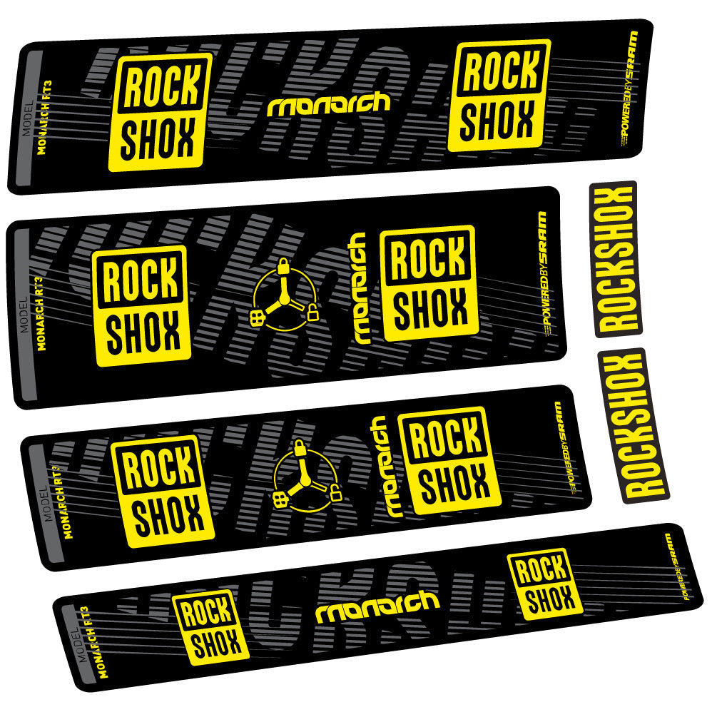 Autocollant Rock Shox Monarch RT3 2022, Amortisseur, Vinyle autocollant