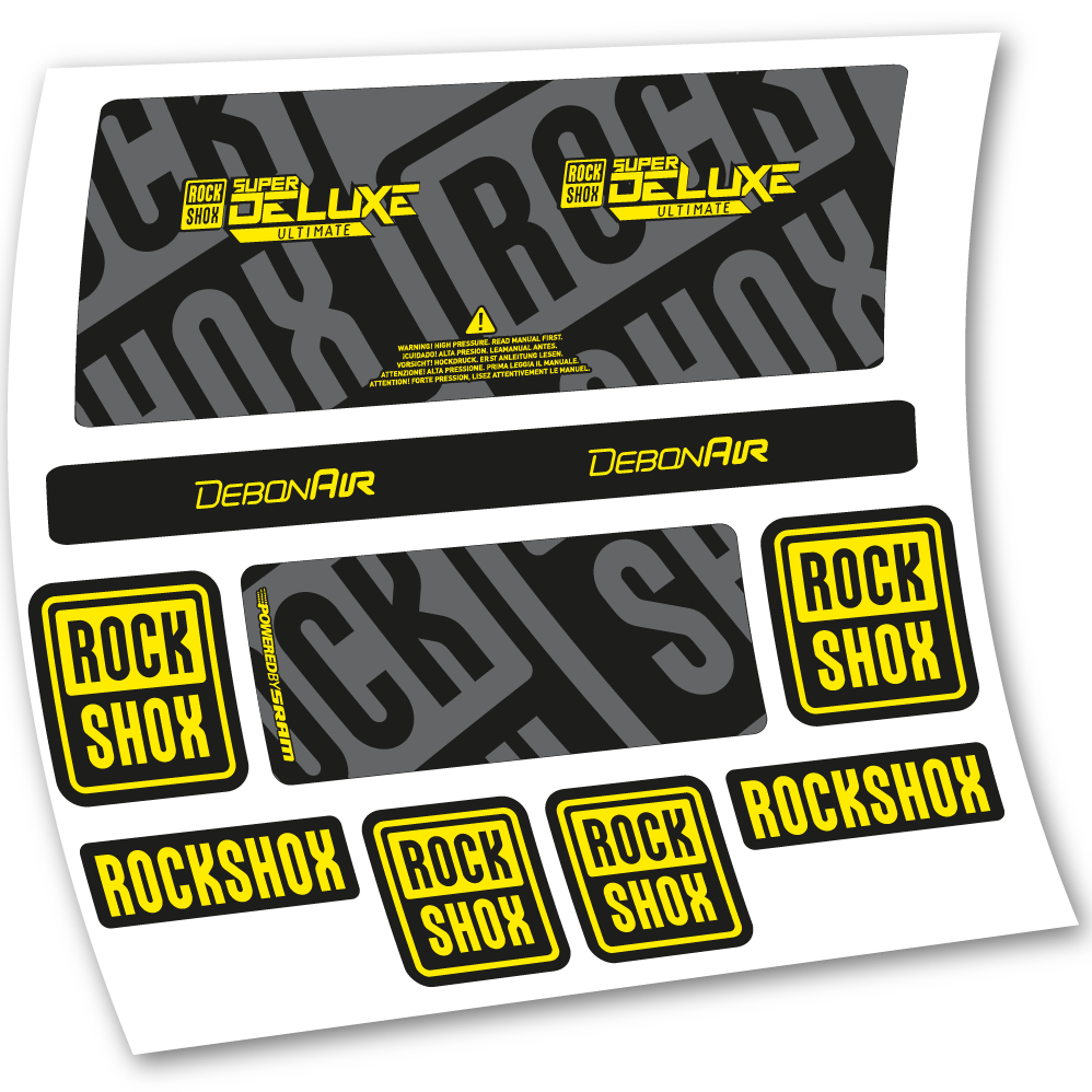 Autocollant Rock Shox Super Deluxe Ultimate 2020, Amortisseur, vinyle autocollant