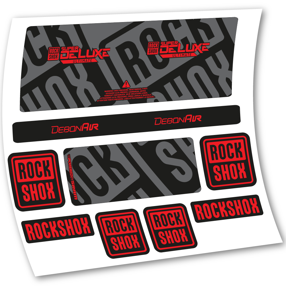 Autocollant Rock Shox Super Deluxe Ultimate 2020, Amortisseur, vinyle autocollant