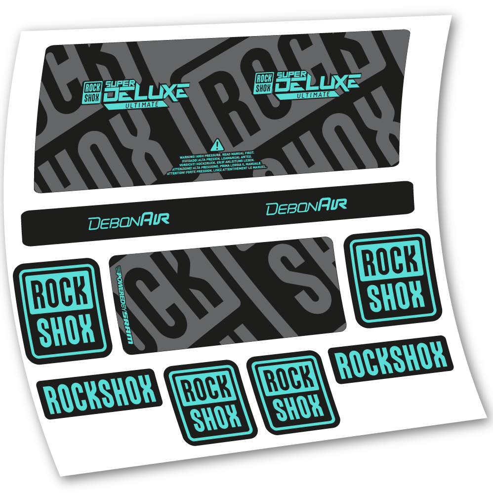 Autocollant Rock Shox Super Deluxe Ultimate 2020, Amortisseur, vinyle autocollant