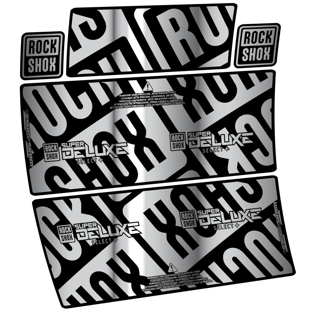 Autocollant RockShox Super Deluxe Select Plus, Sock Absorber, Autocollant Vélo vinyle