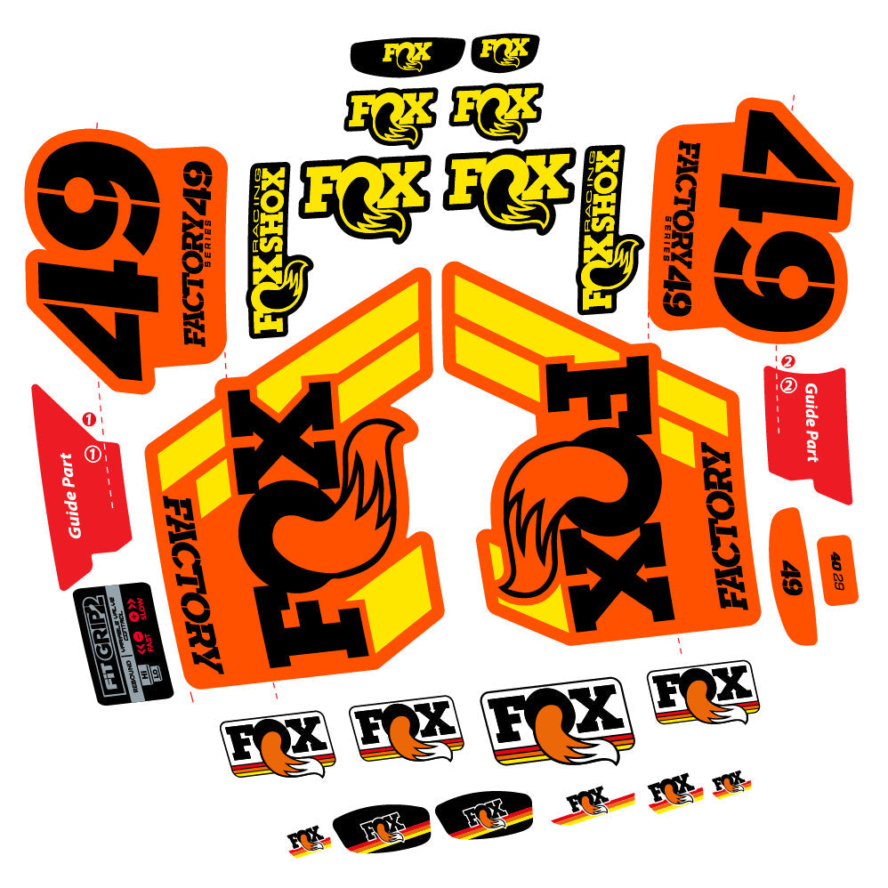 Autocollant fox 49 factory 2019, Fourche 29, Autocollant Vélo vinyle