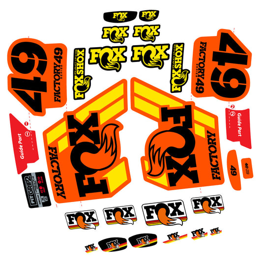 Autocollant fox 49 factory 2019, Fourche 29, Autocollant Vélo vinyle