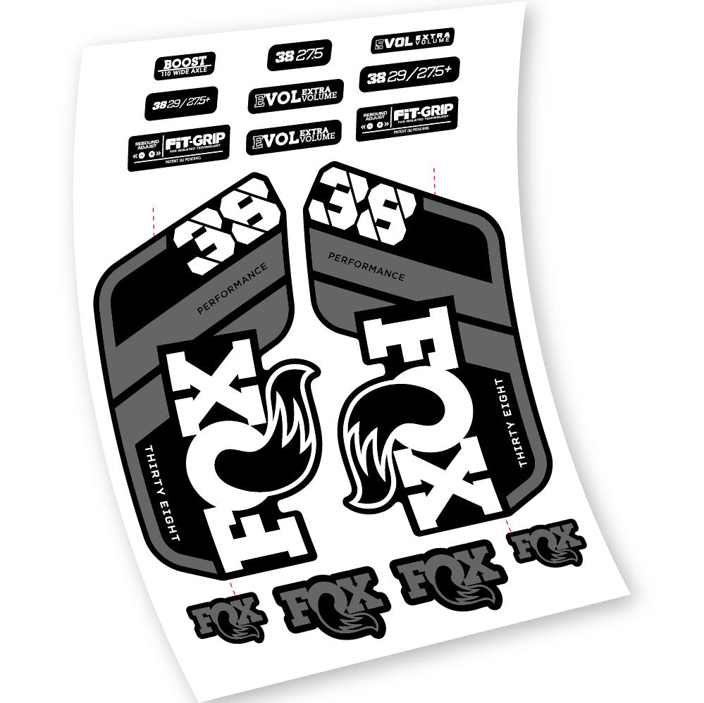 Autocollant Fox 38 Float Grip Performance 2021, Fourche 29, Autocollant Vélo vinyle